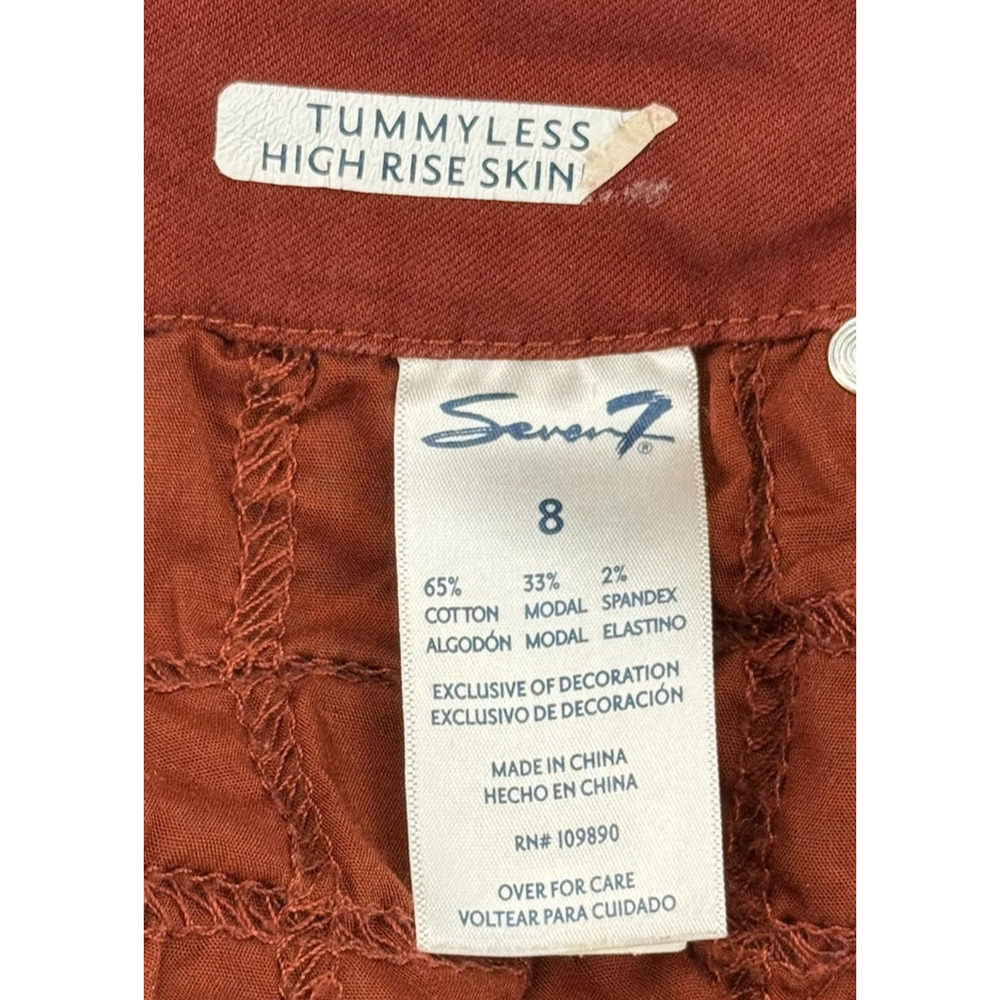 SEVEN 7 PREMIUM DENIUM TUMMYLESS HIGH RISE SKINNY BRICK SZ 8 - Picture 4 of 10